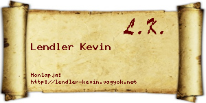 Lendler Kevin névjegykártya